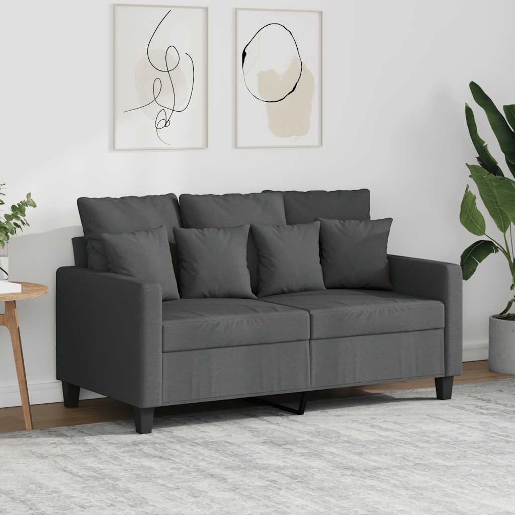 Canapé à 2 places Gris foncé 120 cm Tissu - XIOS