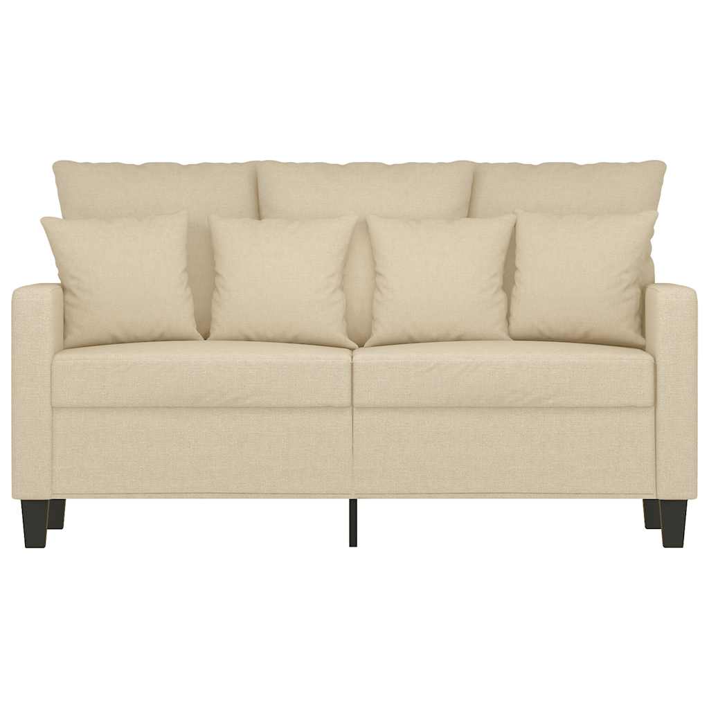 Canapé à 2 places Crème 120 cm Tissu