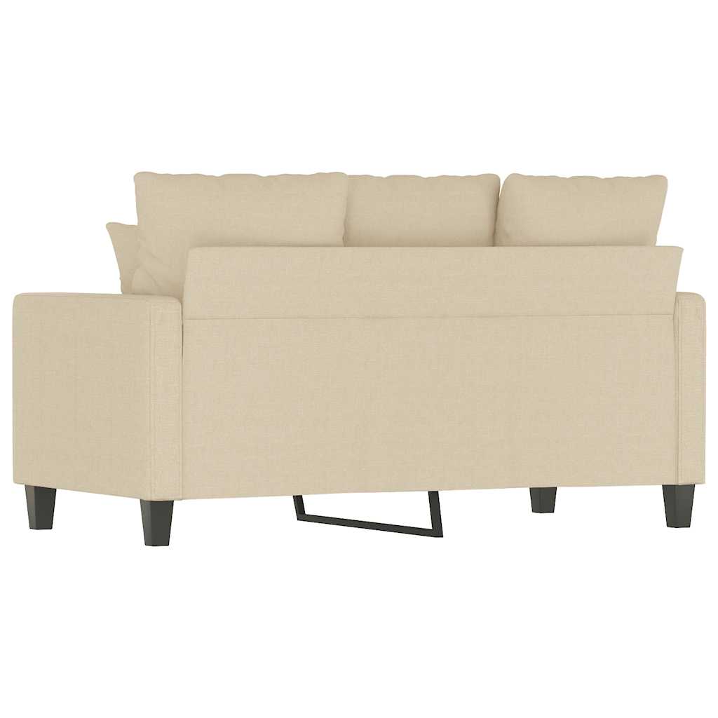 Canapé à 2 places Crème 120 cm Tissu