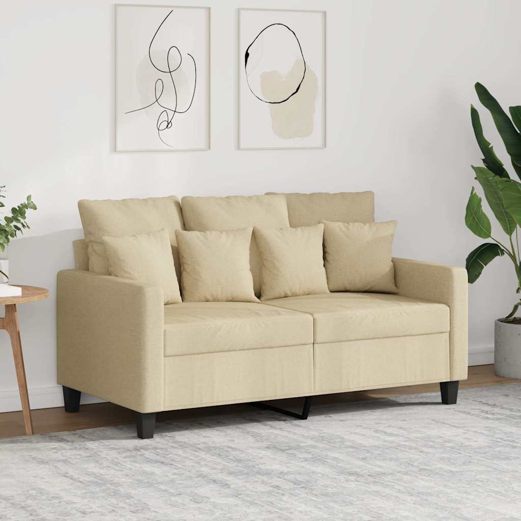 Canapé à 2 places Crème 120 cm Tissu - XIOS