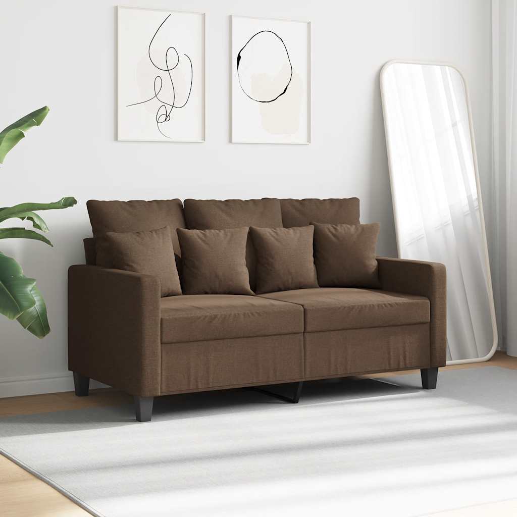 Canapé à 2 places Marron 120 cm Tissu - XIOS