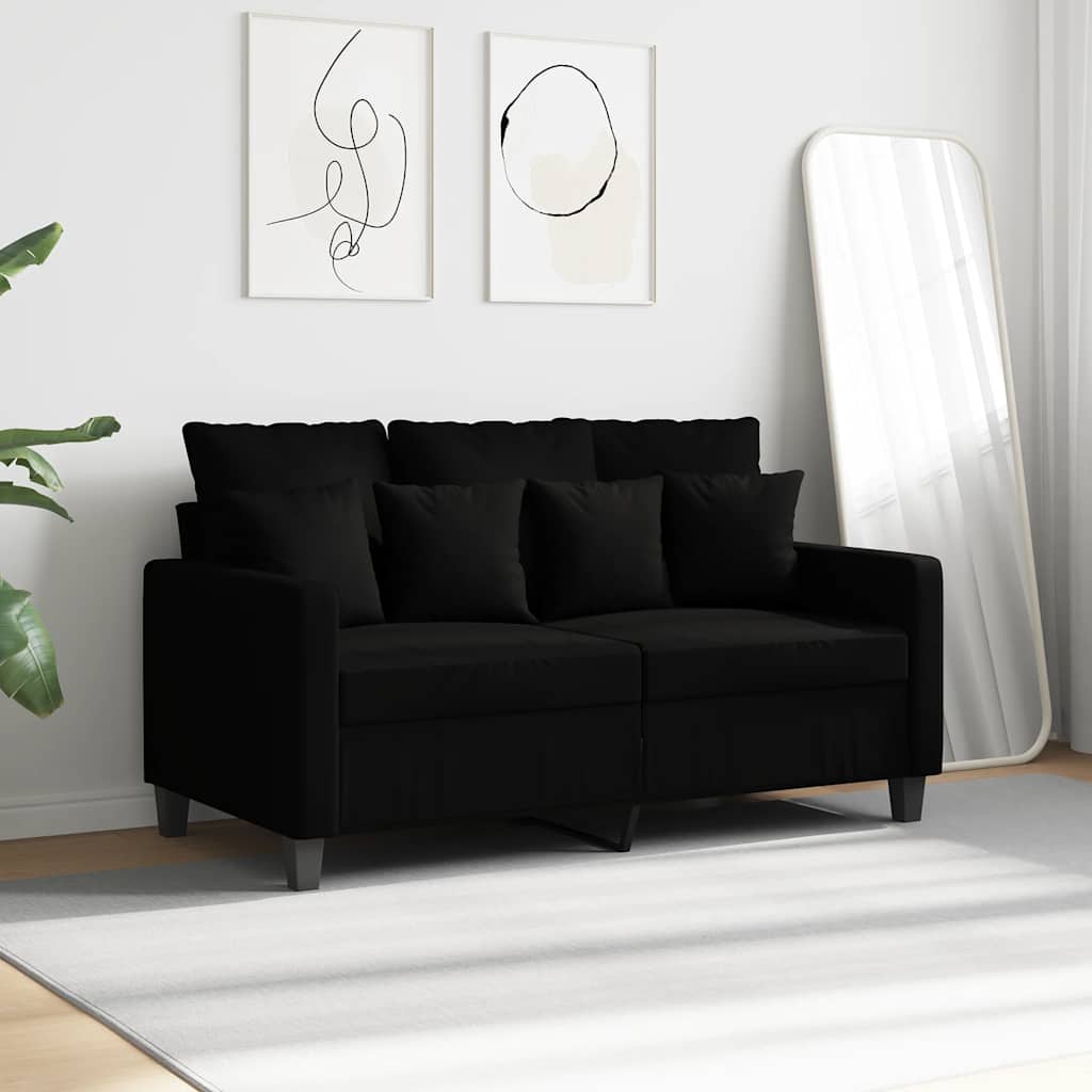 Canapé à 2 places Noir 120 cm Tissu - XIOS