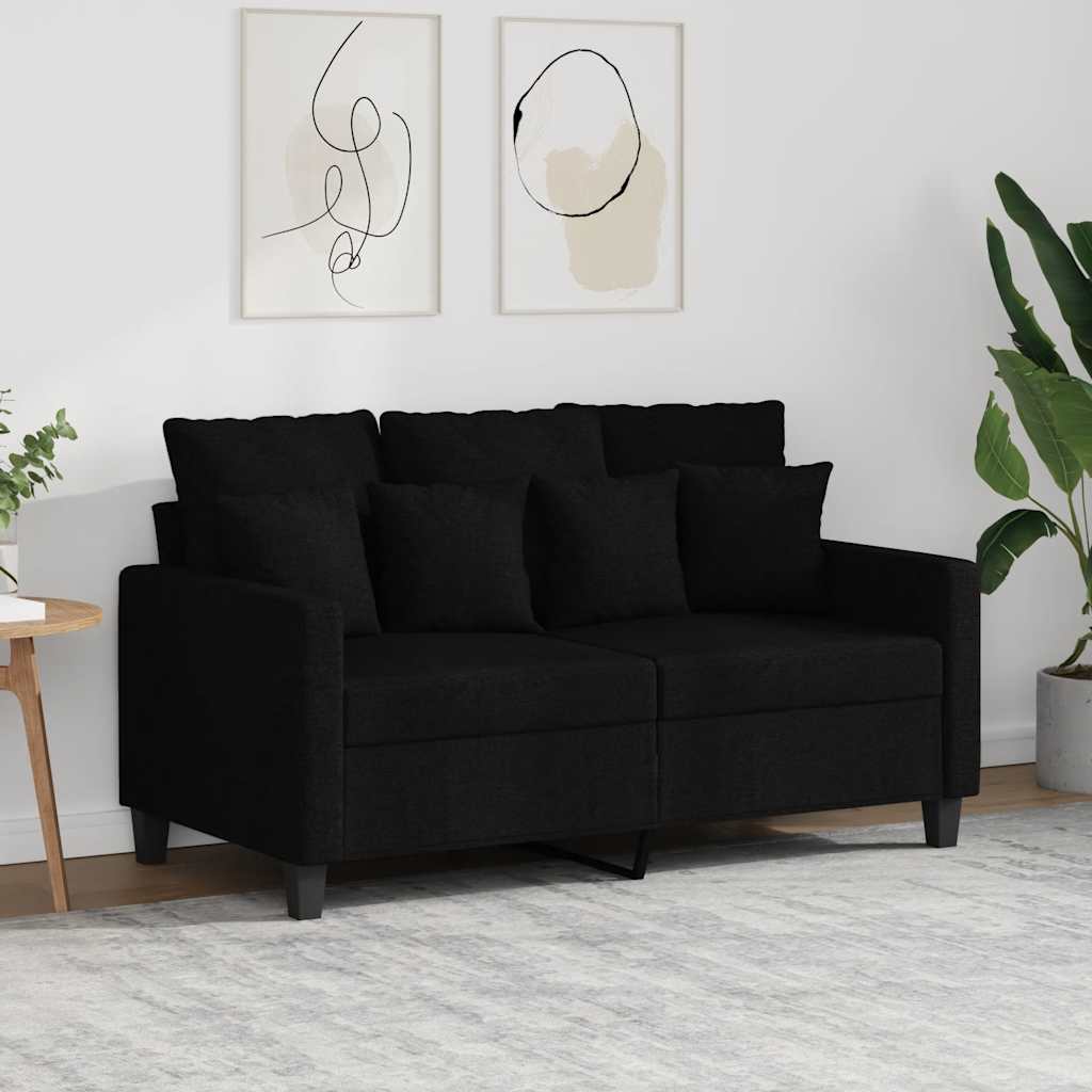 Canapé à 2 places Noir 120 cm Tissu - XIOS