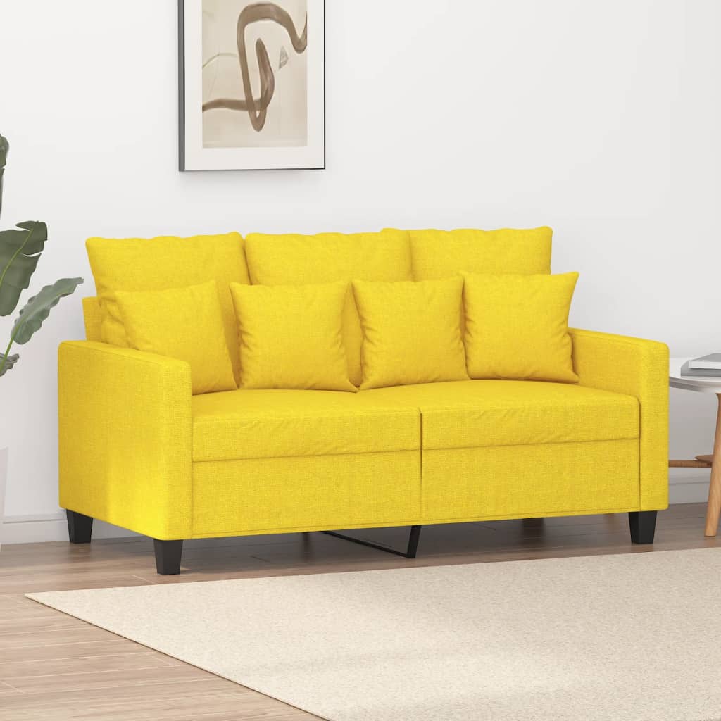 Canapé à 2 places Jaune clair 120 cm Tissu - XIOS