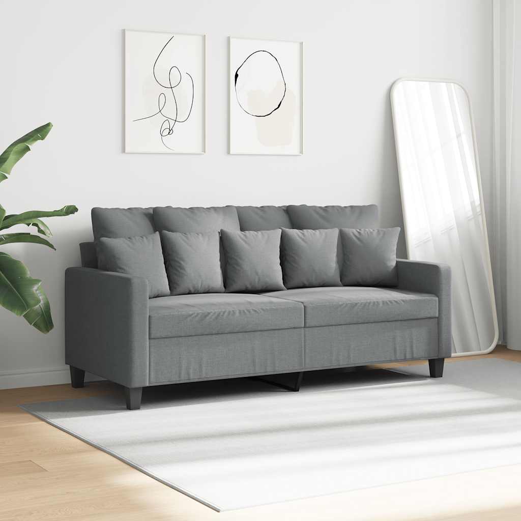 Canapé à 2 places Gris clair 140 cm Tissu - XIOS