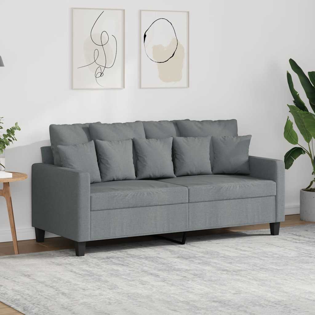 Canapé à 2 places Gris clair 140 cm Tissu - XIOS