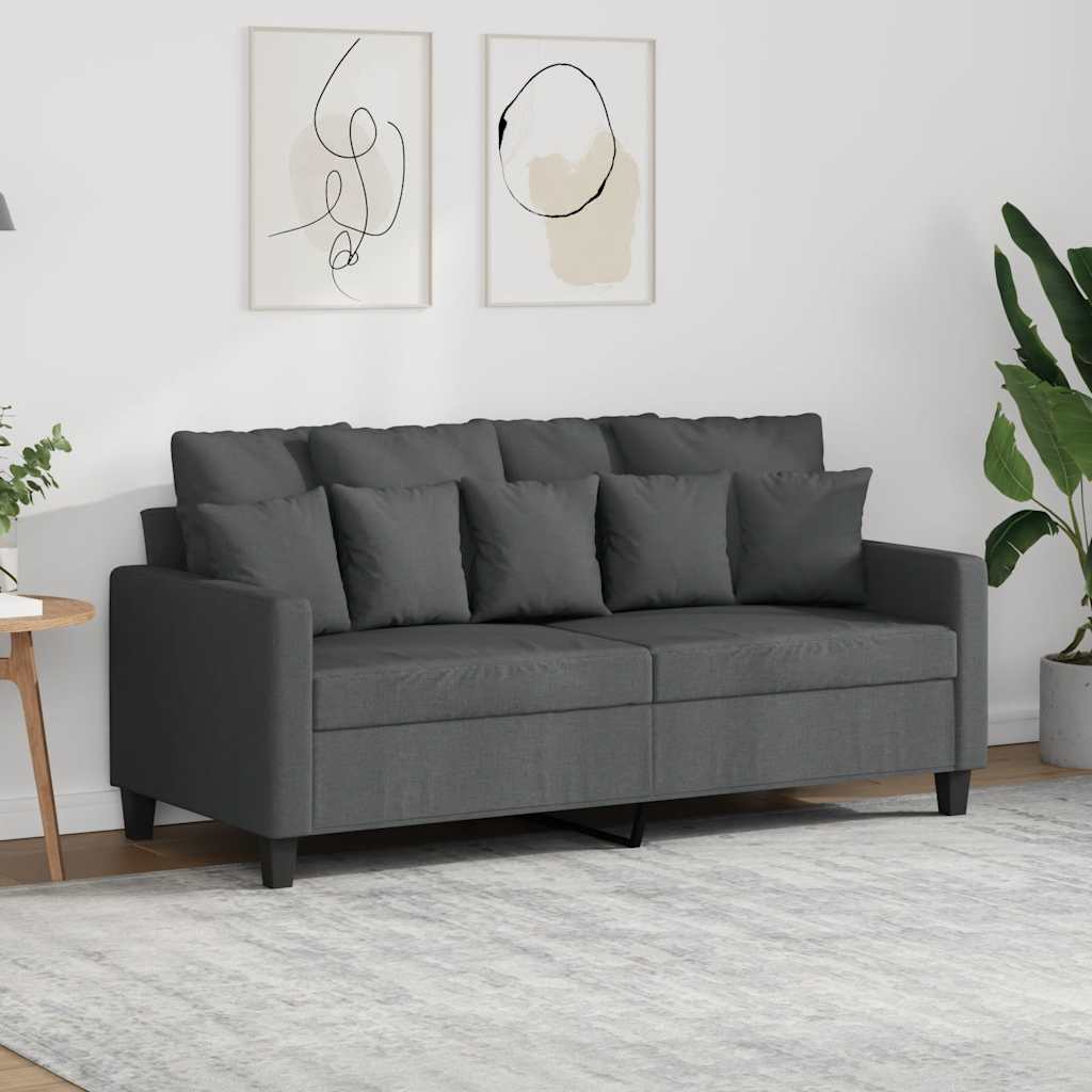 Canapé à 2 places Gris foncé 140 cm Tissu - XIOS