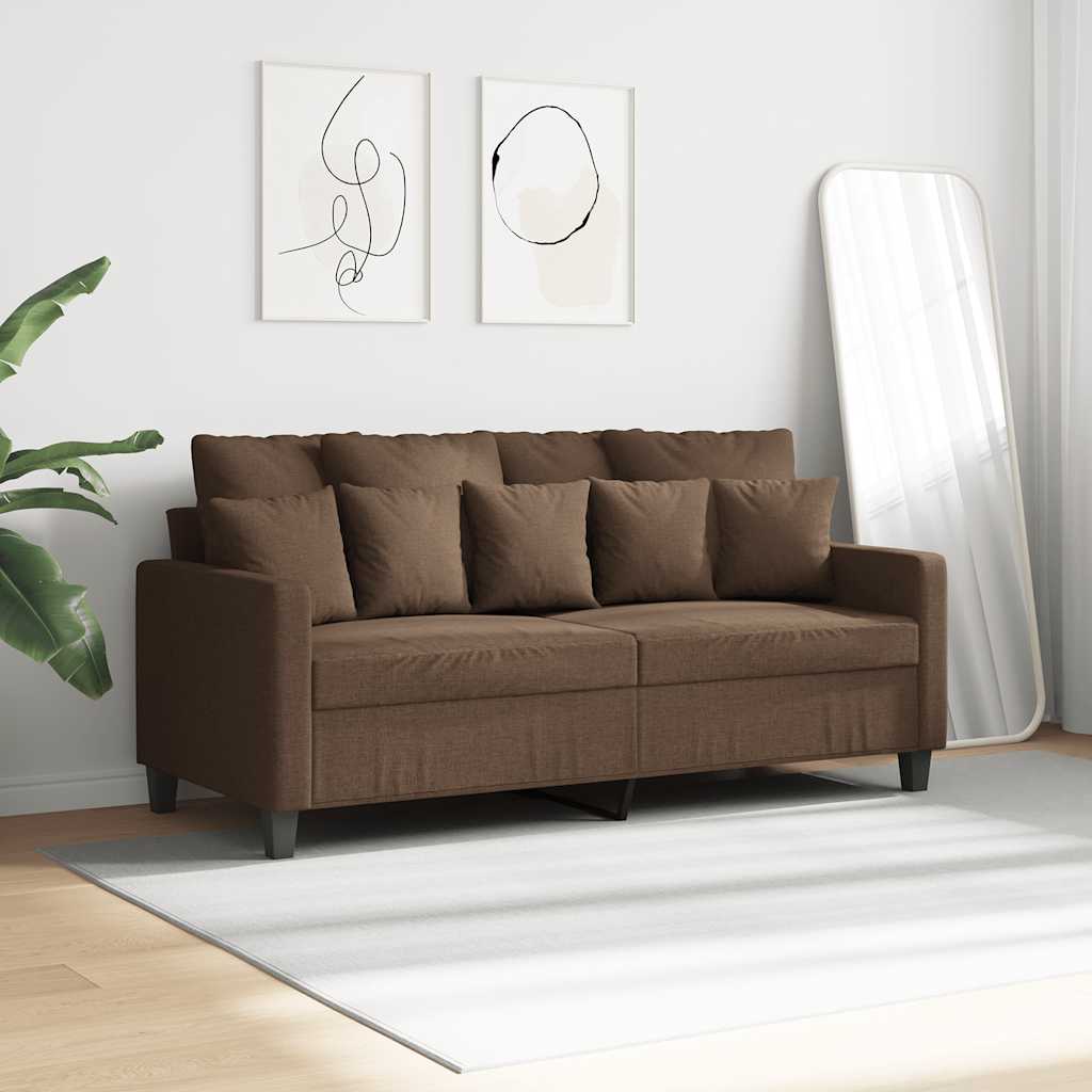 Canapé à 2 places Marron 140 cm Tissu - XIOS