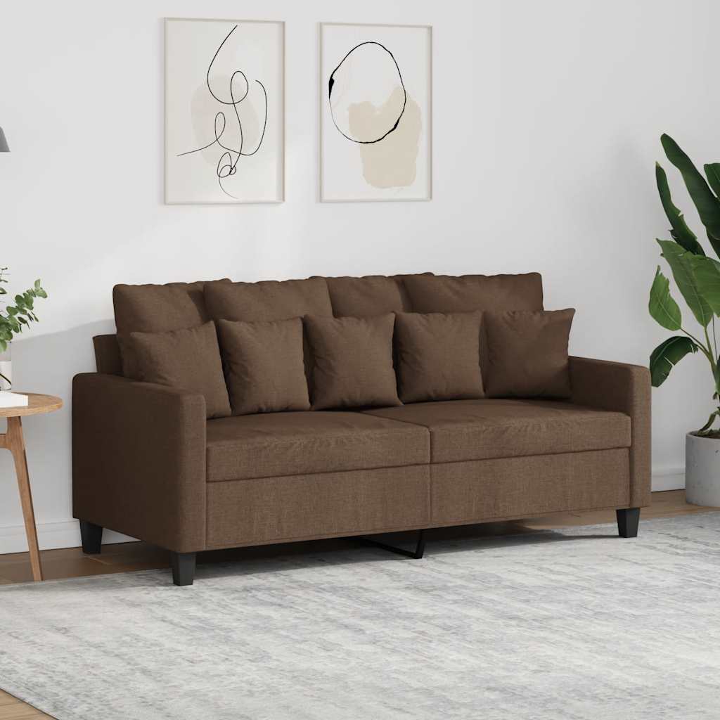 Canapé à 2 places Marron 140 cm Tissu - XIOS