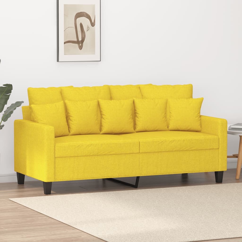 Canapé à 2 places Jaune clair 140 cm Tissu - XIOS