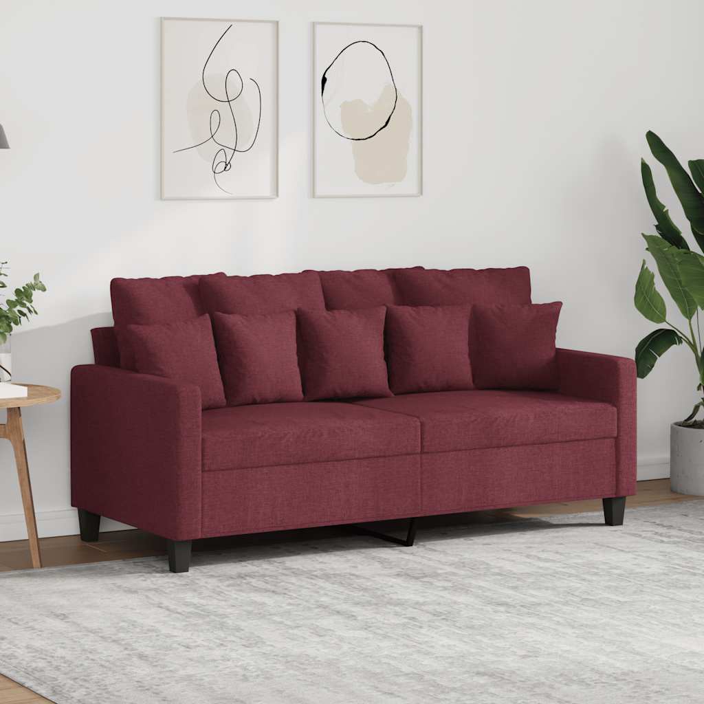 Canapé à 2 places Rouge bordeaux 140 cm Tissu - XIOS