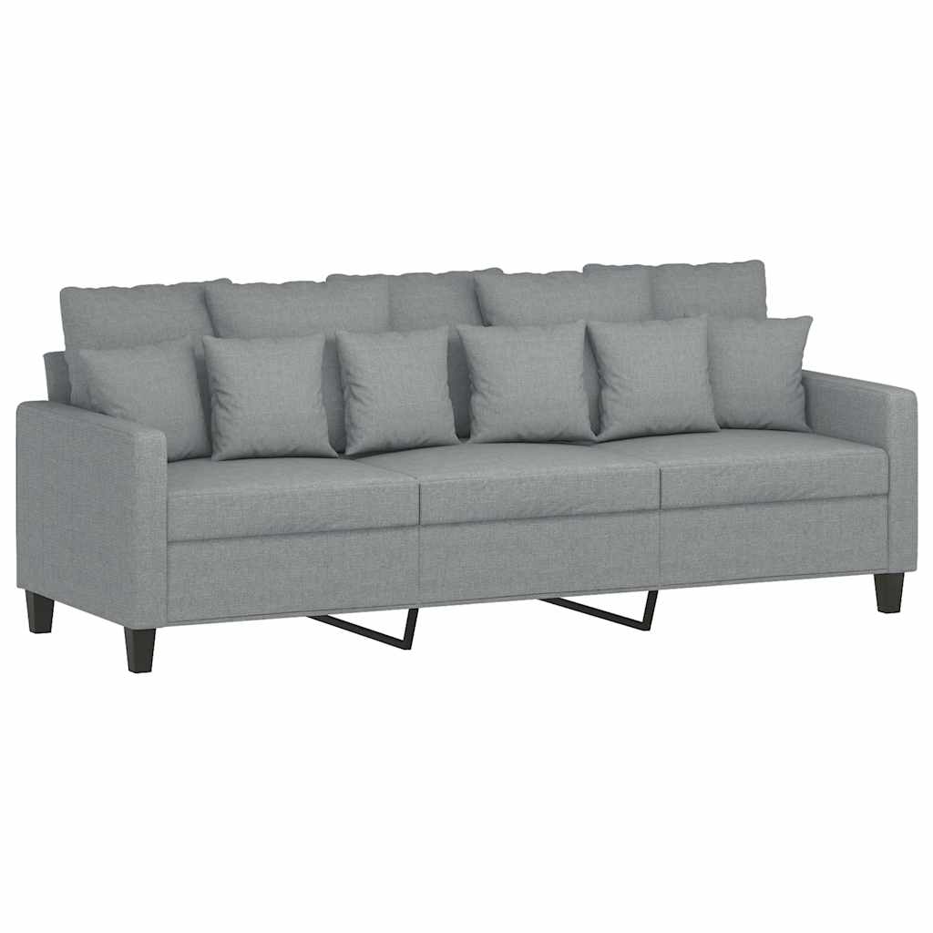 Canapé à 3 places Gris clair 180 cm Tissu - XIOS