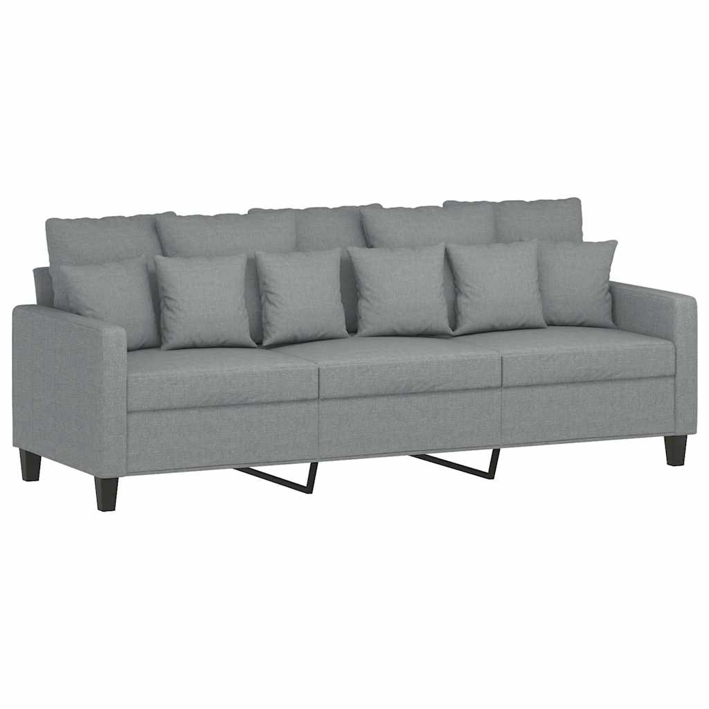 Canapé à 3 places Gris clair 180 cm Tissu - XIOS