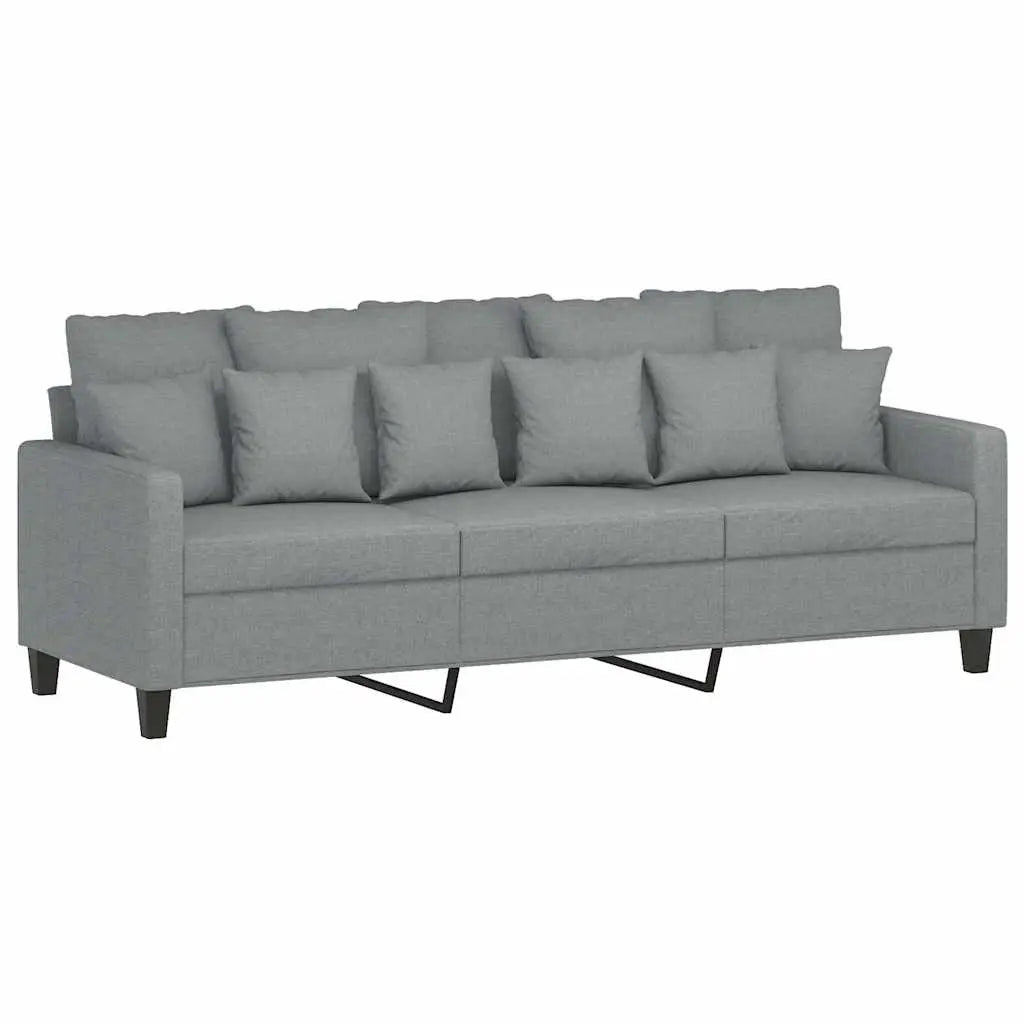 Canapé à 3 places Gris clair 180 cm Tissu - XIOS