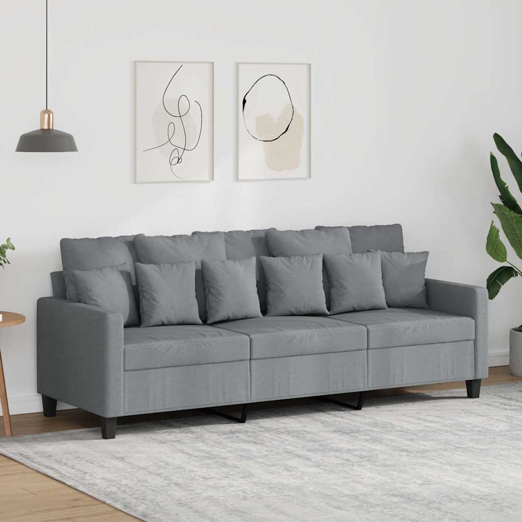 Canapé à 3 places Gris clair 180 cm Tissu - XIOS