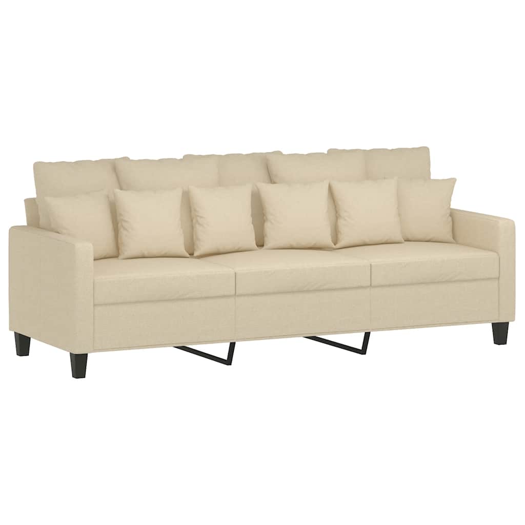 Canapé à 3 places Crème 180 cm Tissu - XIOS