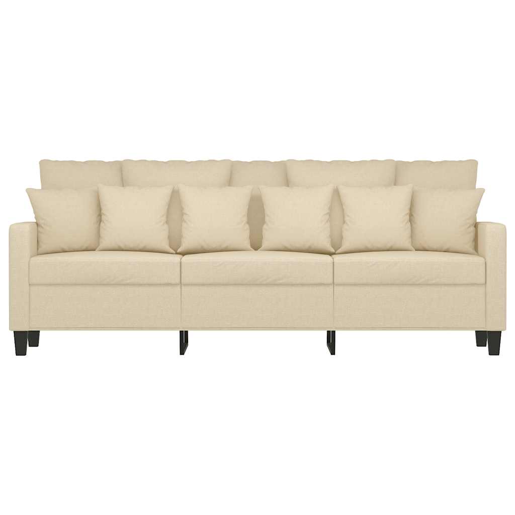 Canapé à 3 places Crème 180 cm Tissu - XIOS
