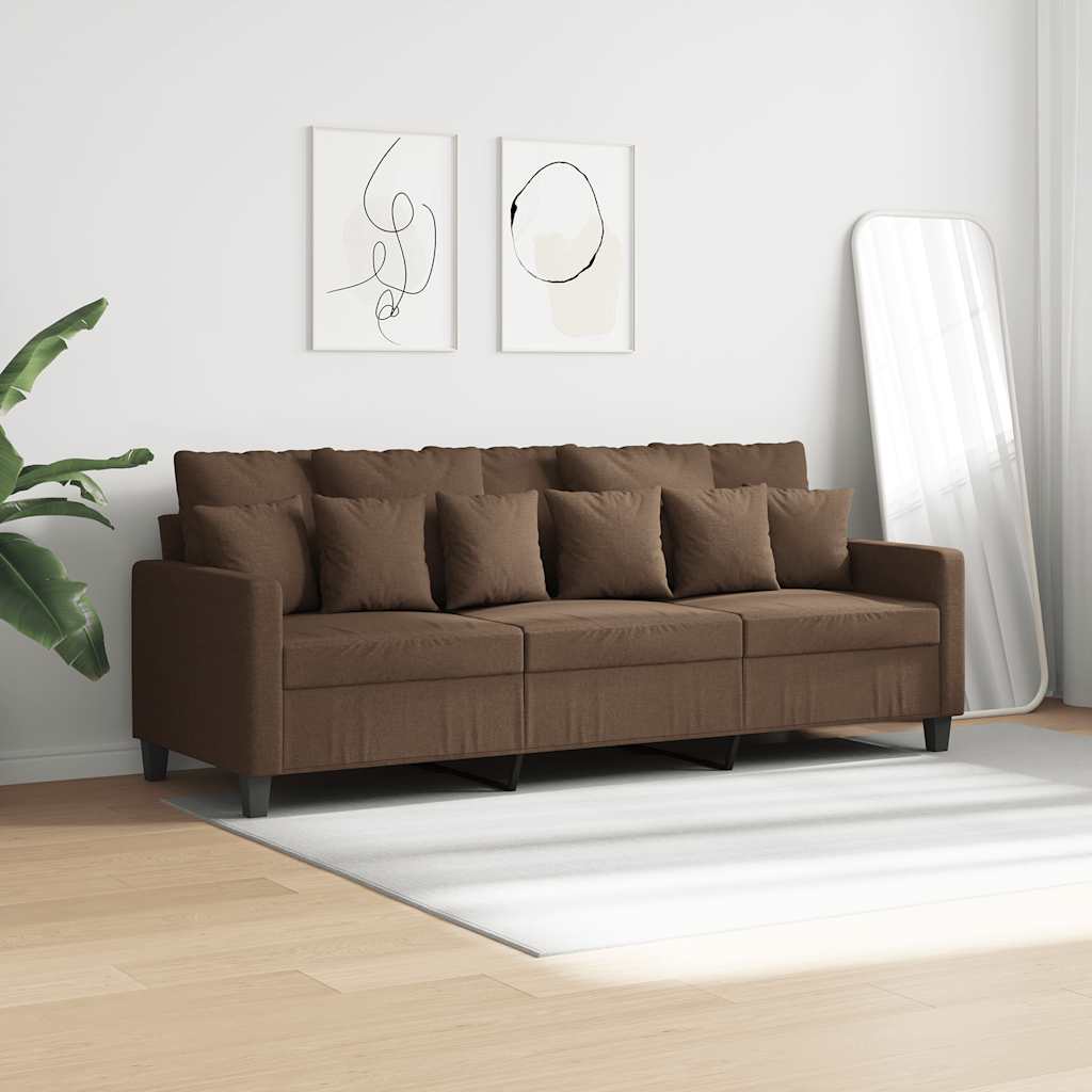 Canapé à 3 places Marron 180 cm Tissu - XIOS