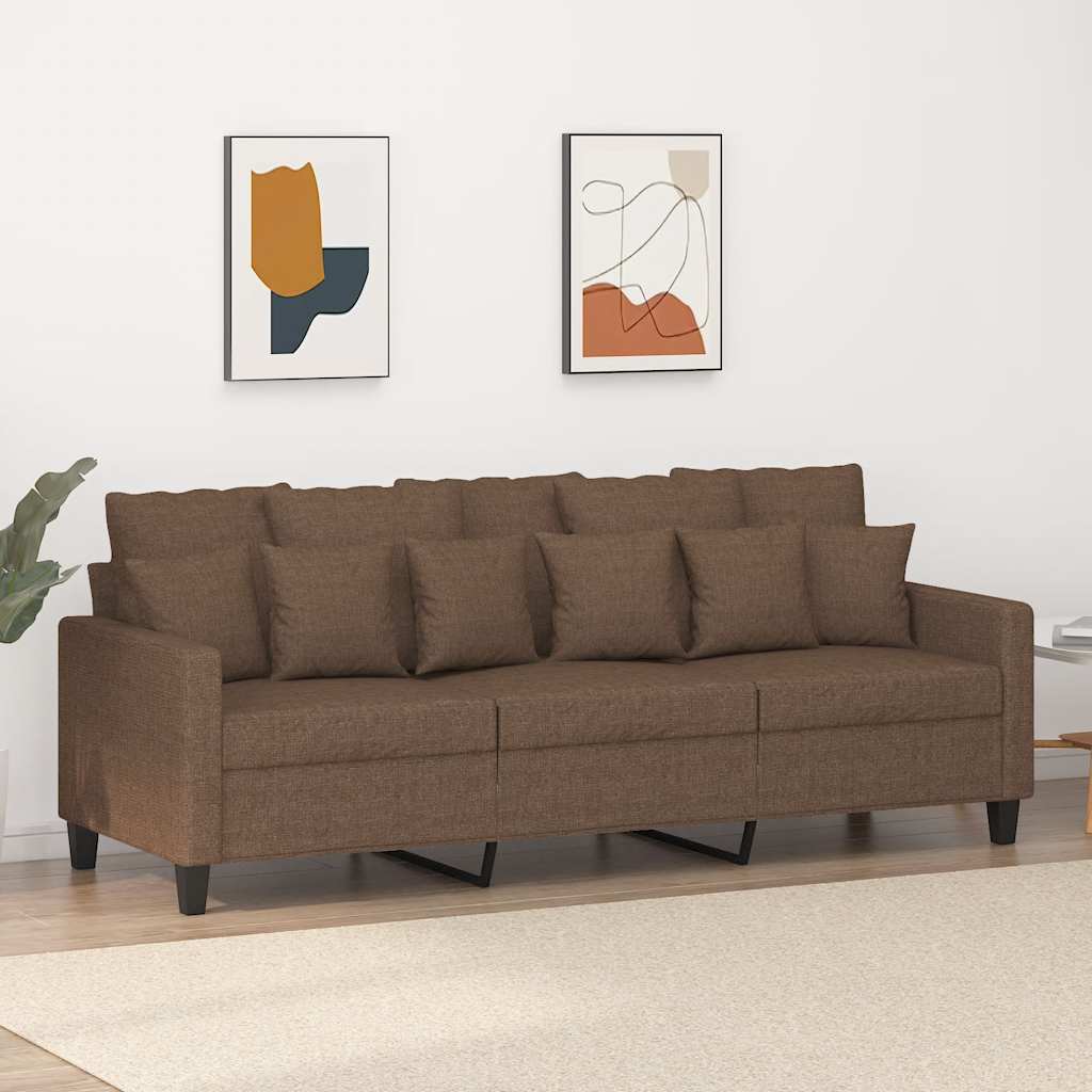 Canapé à 3 places Marron 180 cm Tissu - XIOS