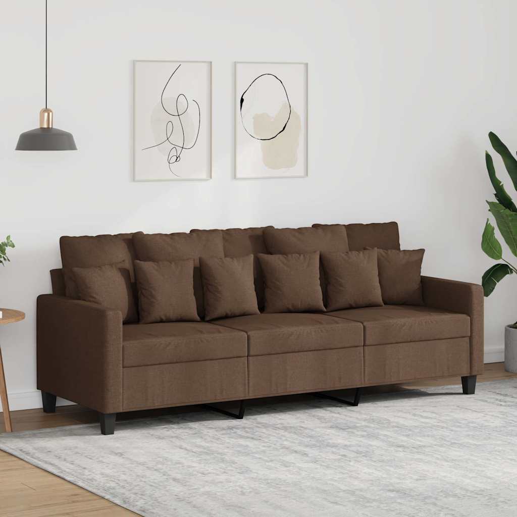 Canapé à 3 places Marron 180 cm Tissu - XIOS