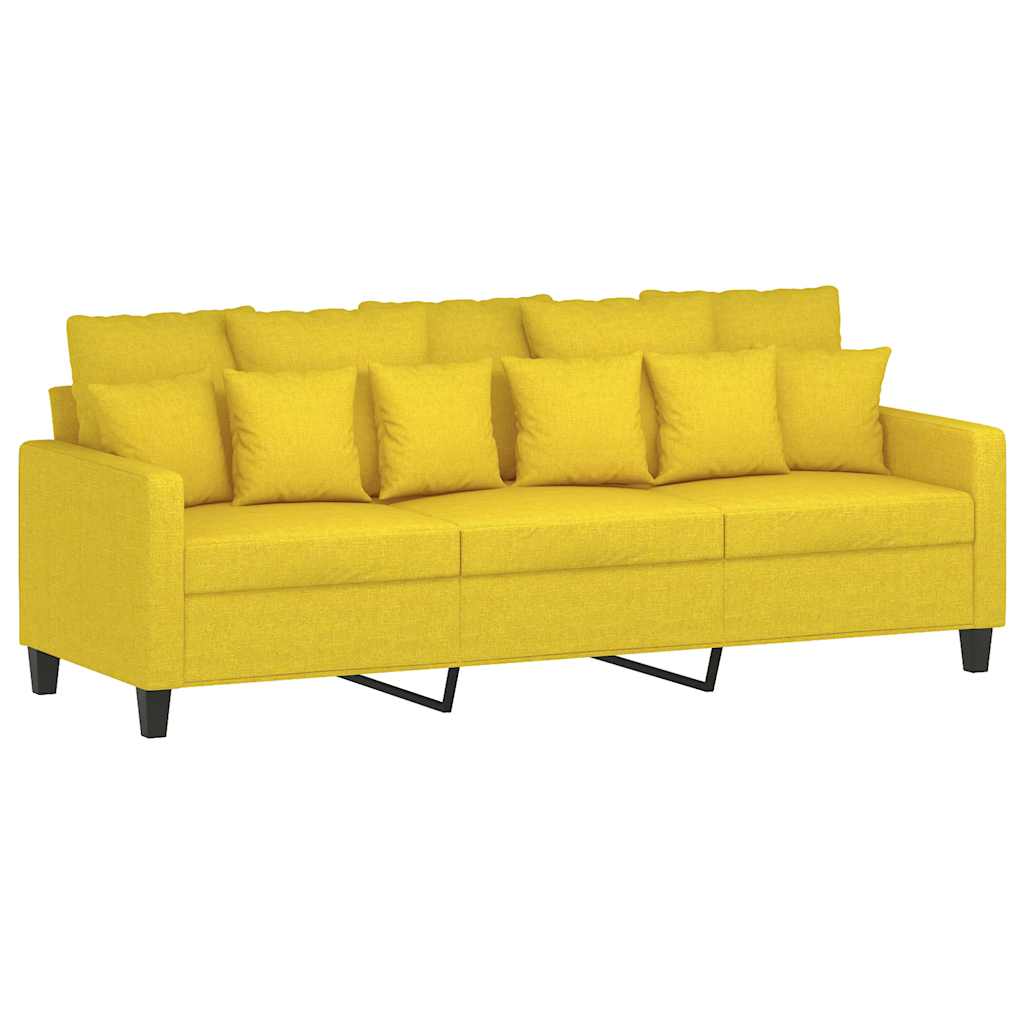 Canapé à 3 places Jaune clair 180 cm Tissu - XIOS