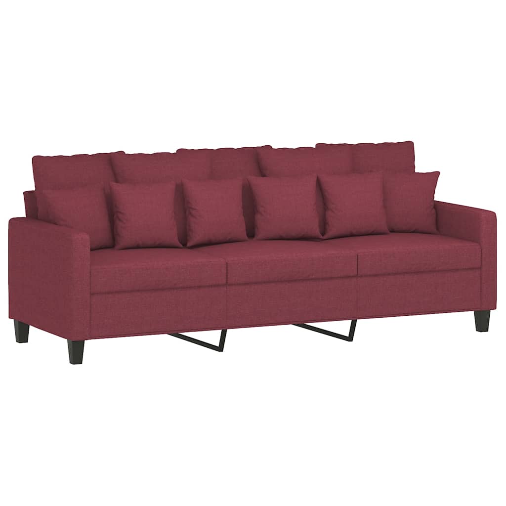 Canapé à 3 places Rouge bordeaux 180 cm Tissu - XIOS