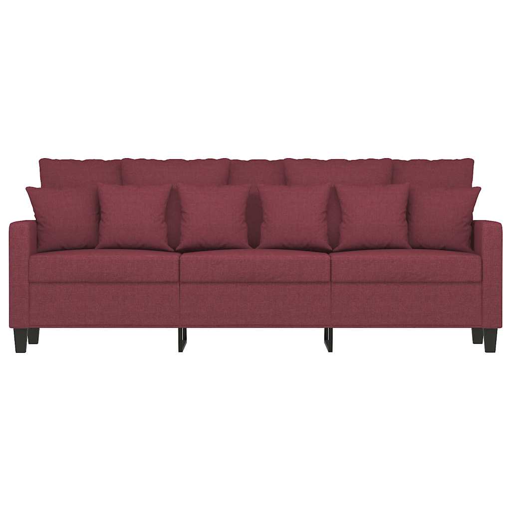 Canapé à 3 places Rouge bordeaux 180 cm Tissu - XIOS