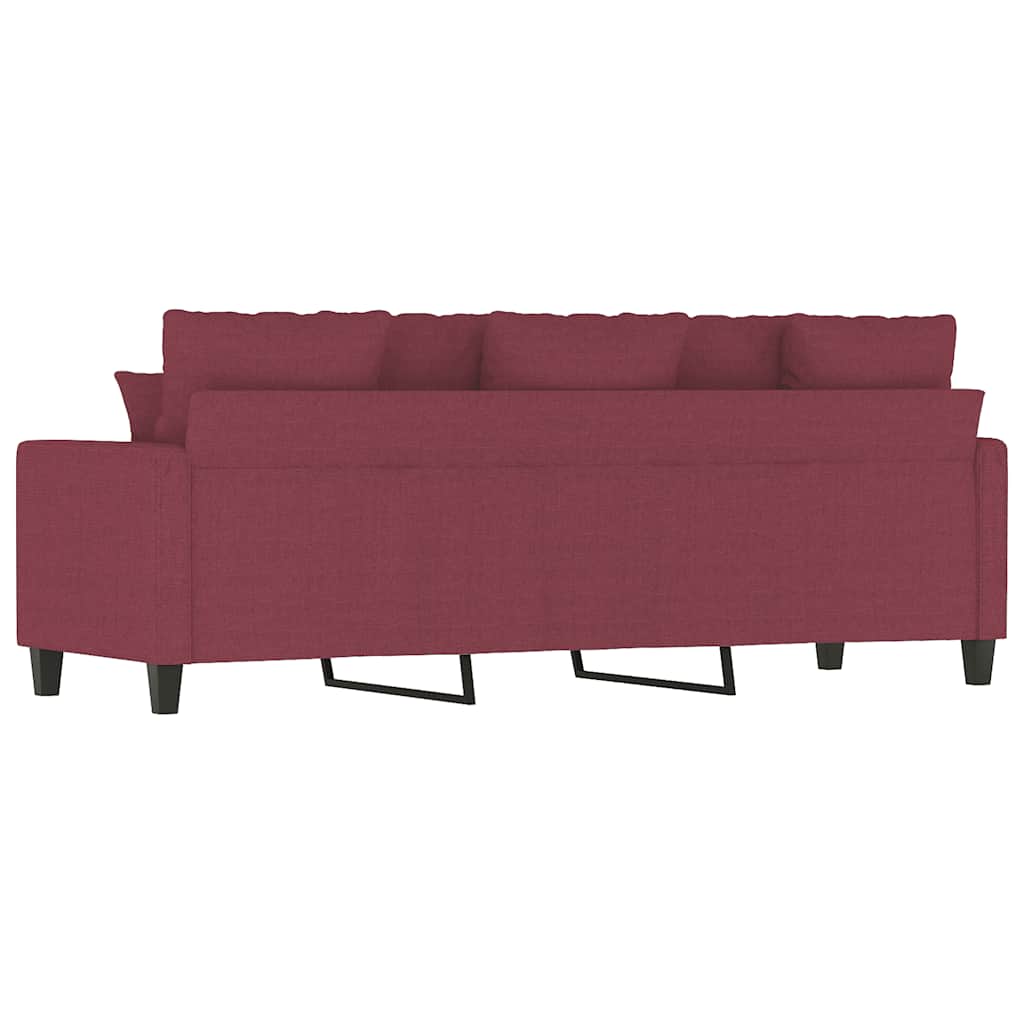 Canapé à 3 places Rouge bordeaux 180 cm Tissu - XIOS