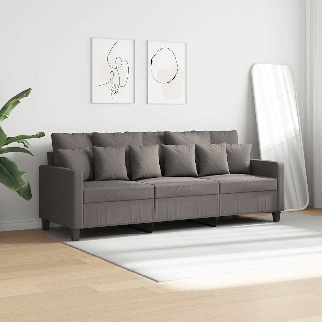 Canapé à 3 places Taupe 180 cm Tissu - XIOS
