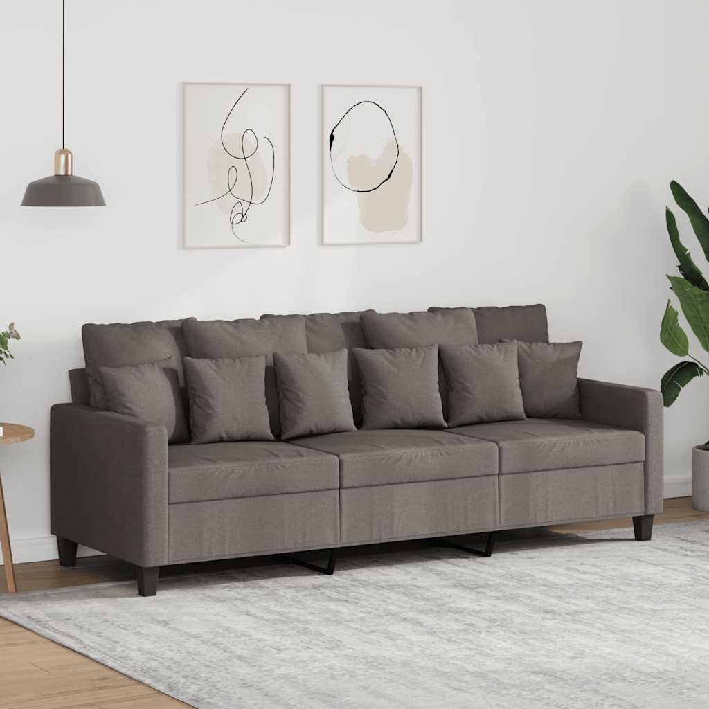 Canapé à 3 places Taupe 180 cm Tissu - XIOS