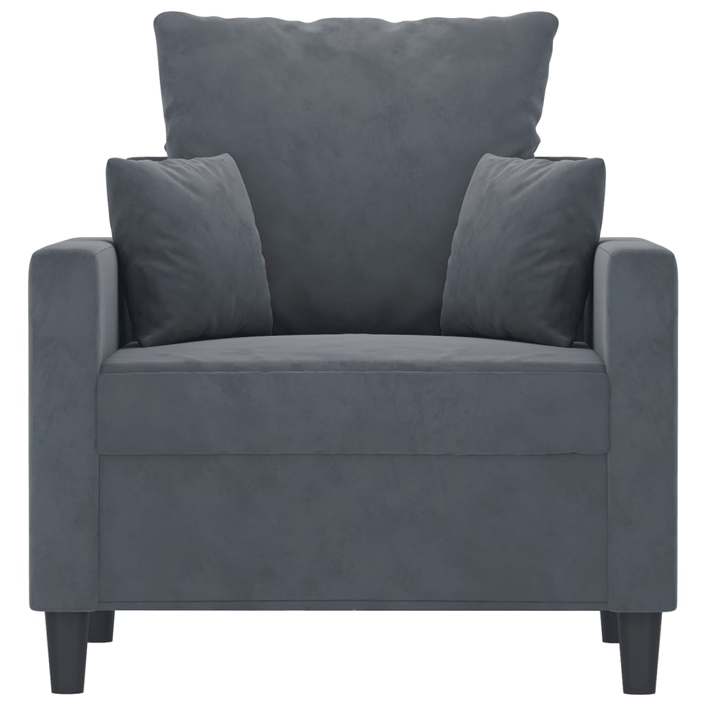 Fauteuil Gris foncé 60 cm Velours - XIOS