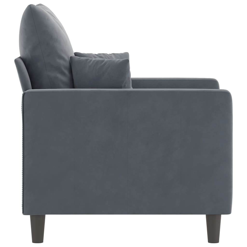Fauteuil Gris foncé 60 cm Velours - XIOS