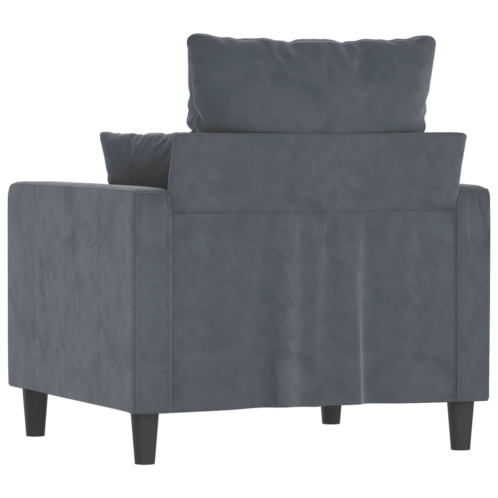 Fauteuil Gris foncé 60 cm Velours - XIOS