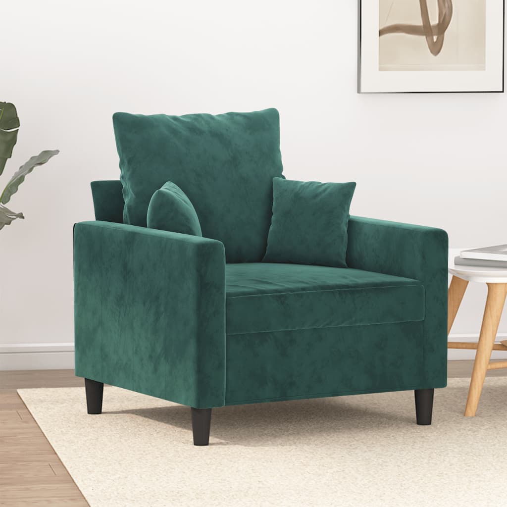 Fauteuil Vert foncé 60 cm Velours - XIOS