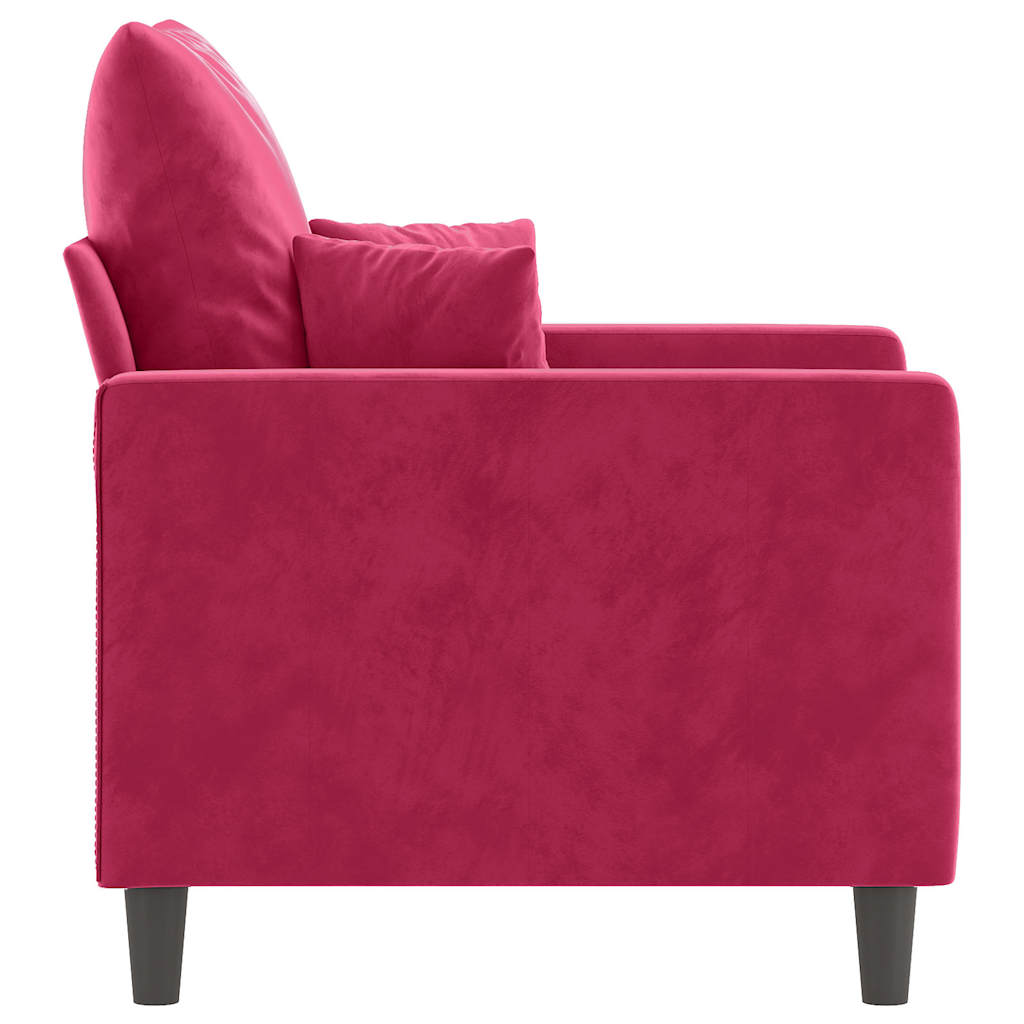 Fauteuil Rouge bordeaux 60 cm Velours - XIOS