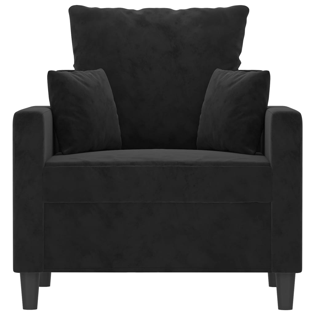 Fauteuil Noir 60 cm Velours - XIOS