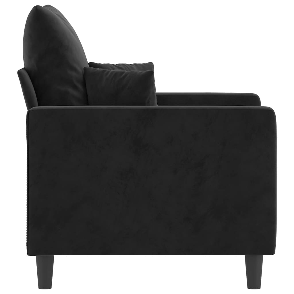 Fauteuil Noir 60 cm Velours - XIOS