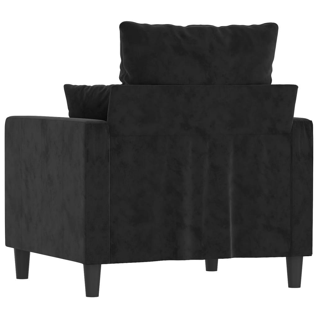 Fauteuil Noir 60 cm Velours - XIOS