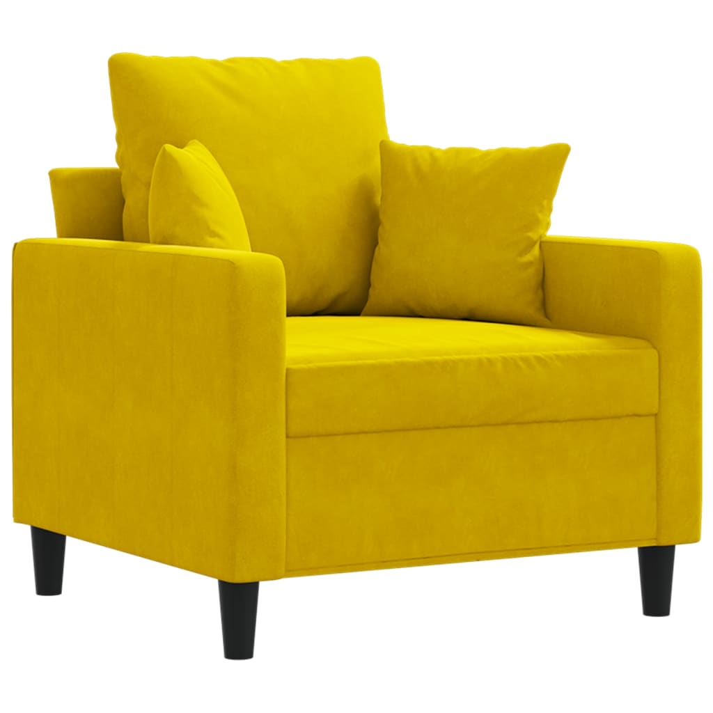 Fauteuil Jaune 60 cm Velours - XIOS
