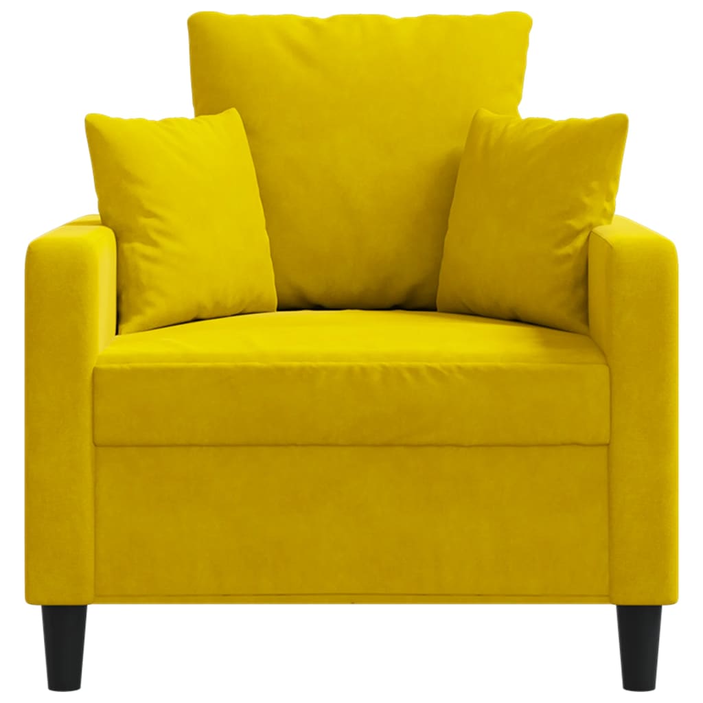 Fauteuil Jaune 60 cm Velours - XIOS