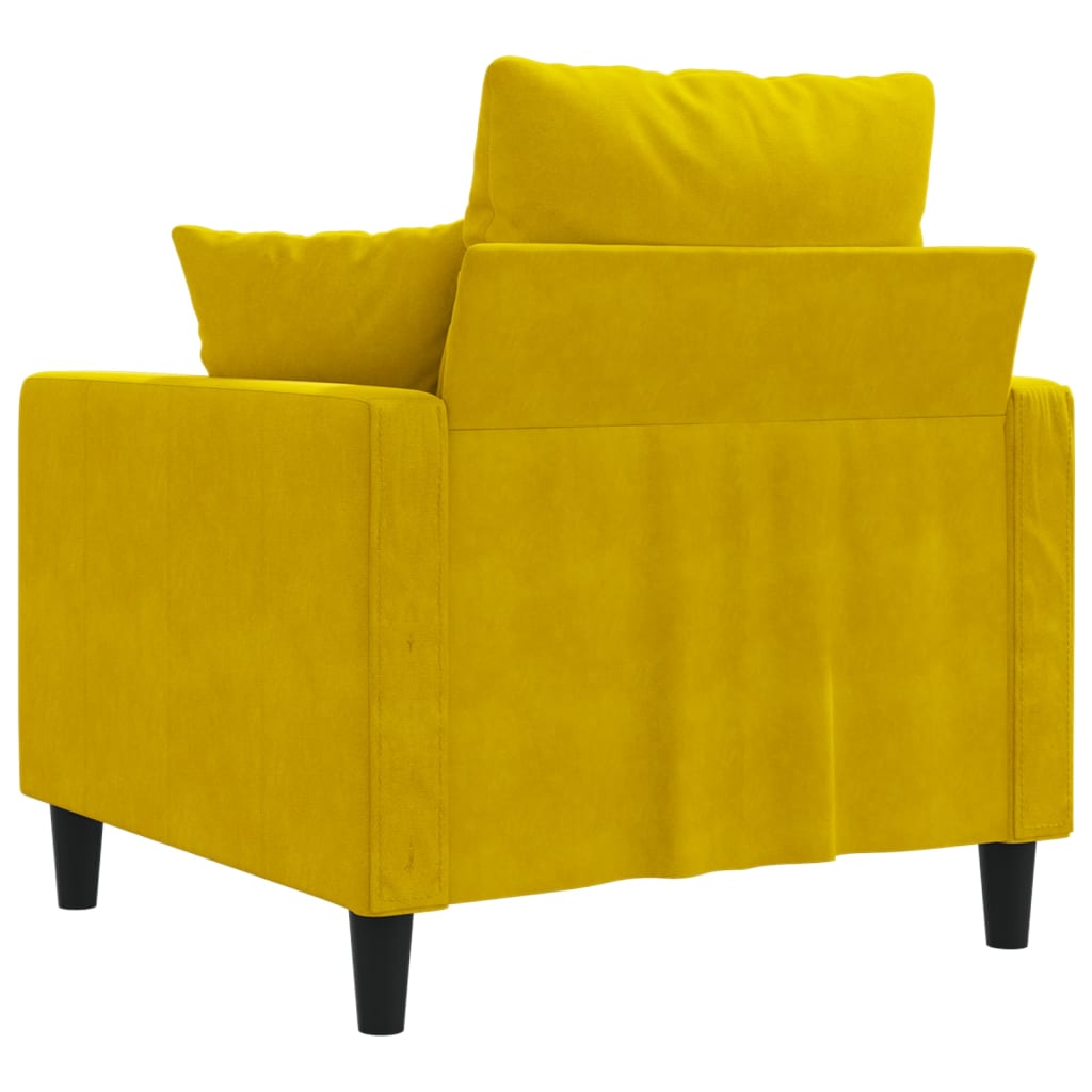 Fauteuil Jaune 60 cm Velours - XIOS