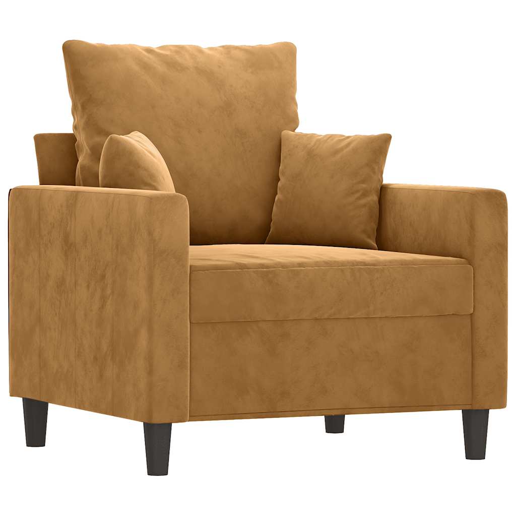 Fauteuil Marron 60 cm Velours - XIOS