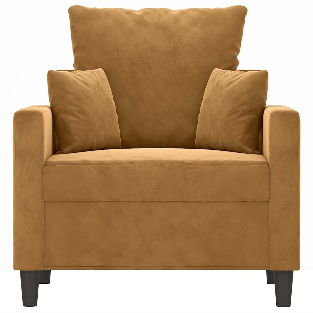 Fauteuil Marron 60 cm Velours - XIOS