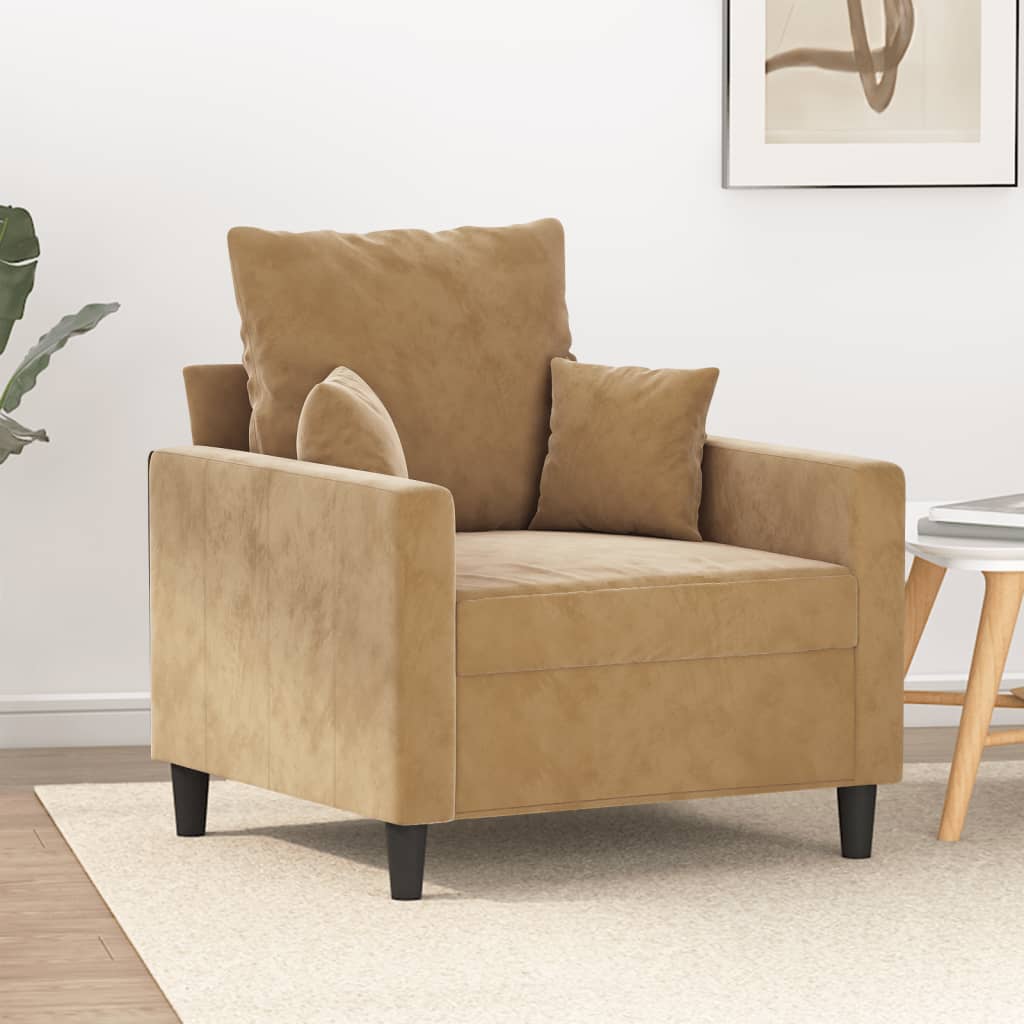Fauteuil Marron 60 cm Velours - XIOS