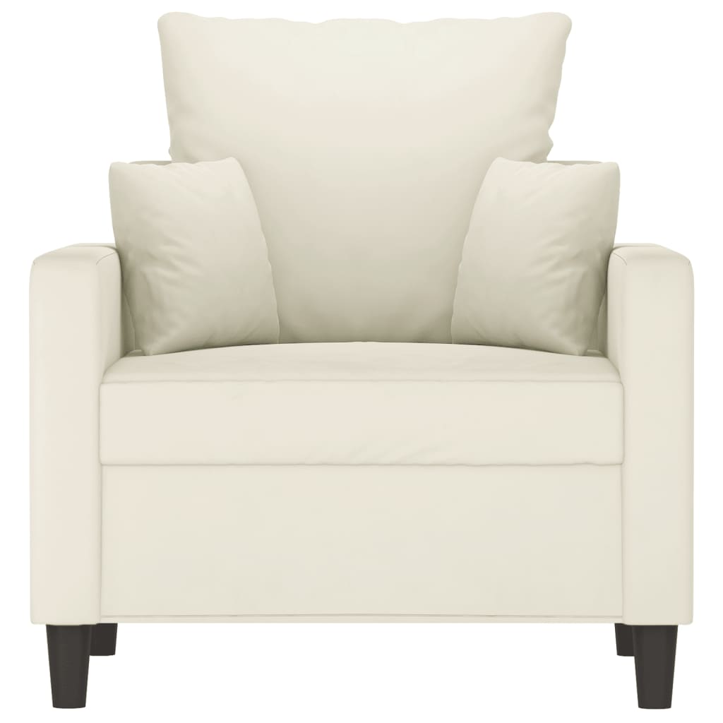 Fauteuil Crème 60 cm Velours - XIOS