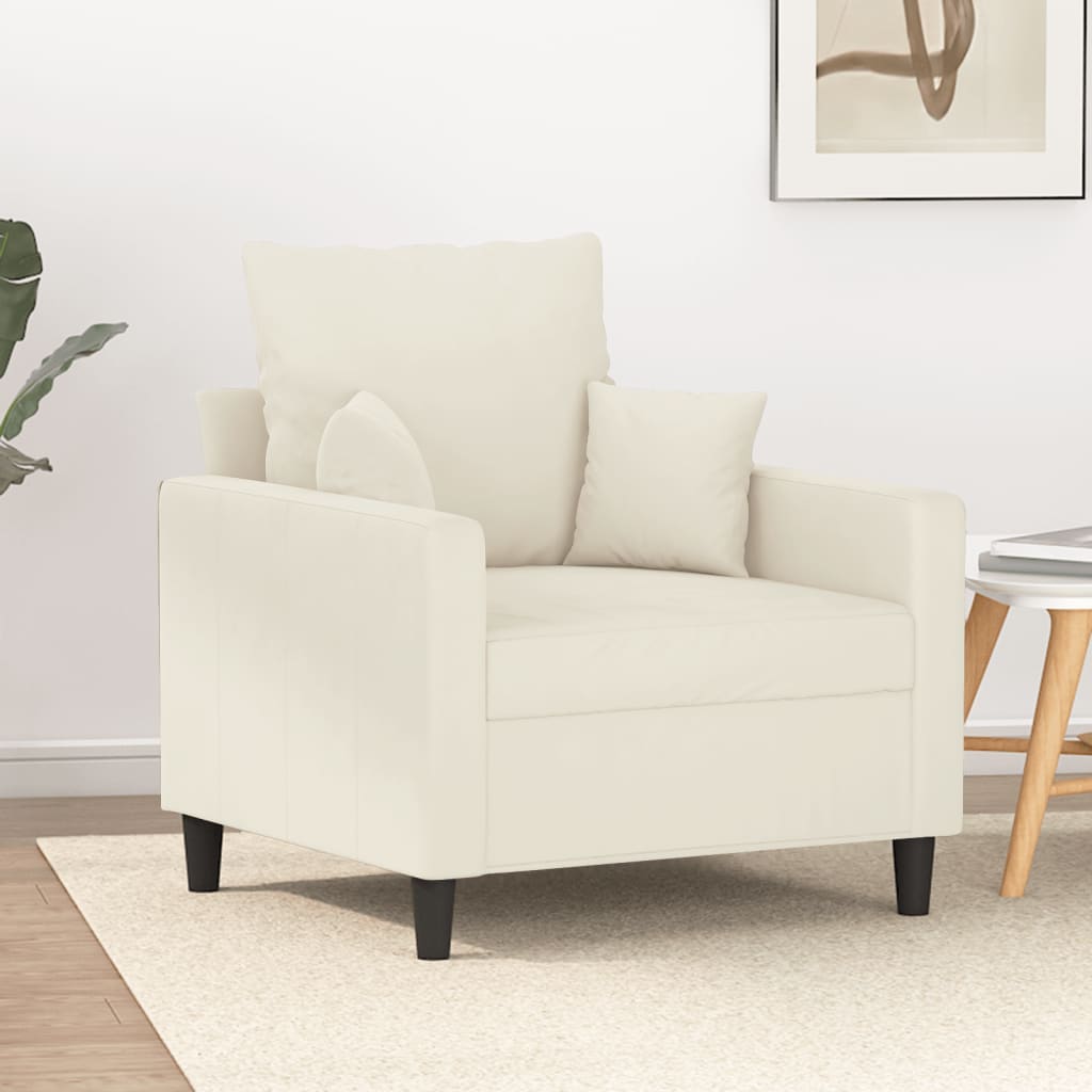 Fauteuil Crème 60 cm Velours - XIOS