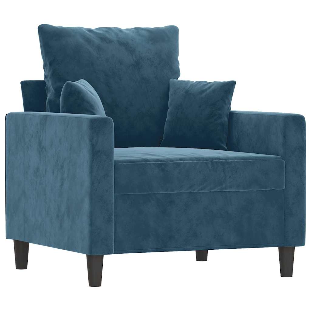 Fauteuil Bleu 60 cm Velours - XIOS