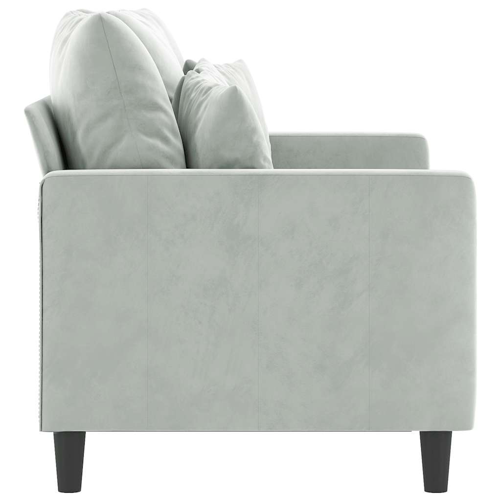 Canapé à 2 places Gris clair 120 cm Velours - XIOS