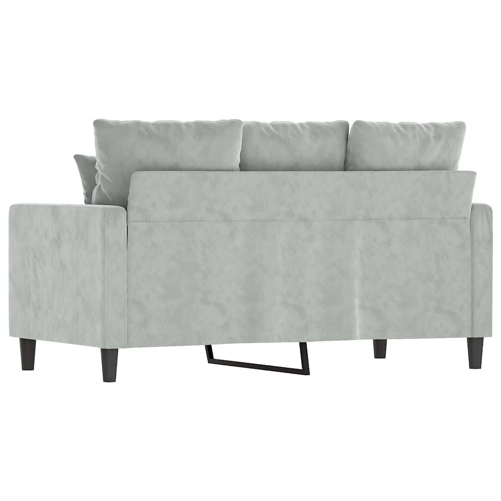 Canapé à 2 places Gris clair 120 cm Velours - XIOS