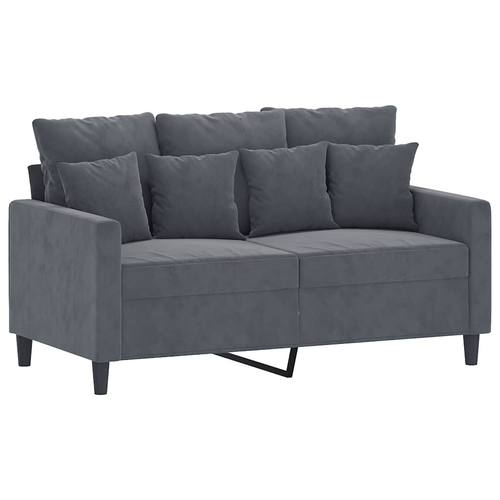 Canapé à 2 places Gris foncé 120 cm Velours - XIOS
